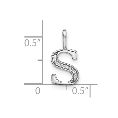 14K Weißgold Diamant-Anhänger Kleinbuchstabe "S" Initiale