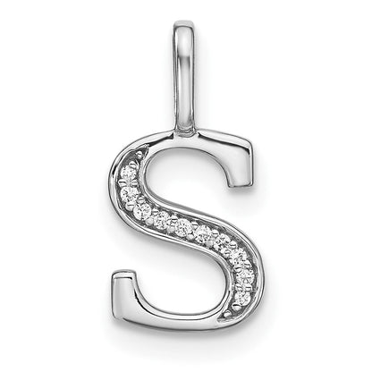 14K Weißgold Diamant-Anhänger Kleinbuchstabe "S" Initiale