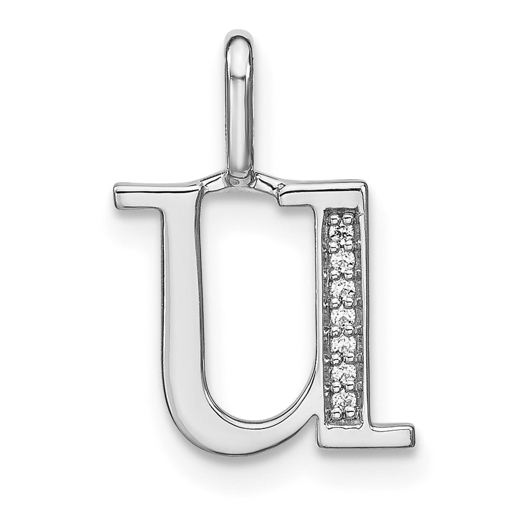 14K Weißgold Diamant-Anhänger mit Initiale „u" in Kleinbuchstaben