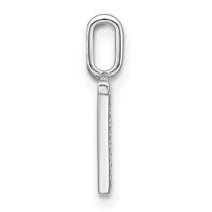 14K Weißgold Echter Diamant Kleinbuchstabe V Initial-Anhänger