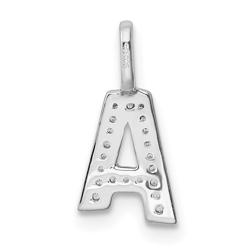 14K Weißgold Initial-Anhänger Buchstabe A mit echtem Diamant