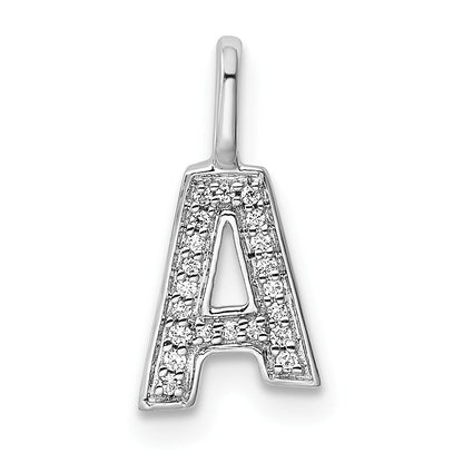 14K Weißgold Initial-Anhänger Buchstabe A mit echtem Diamant
