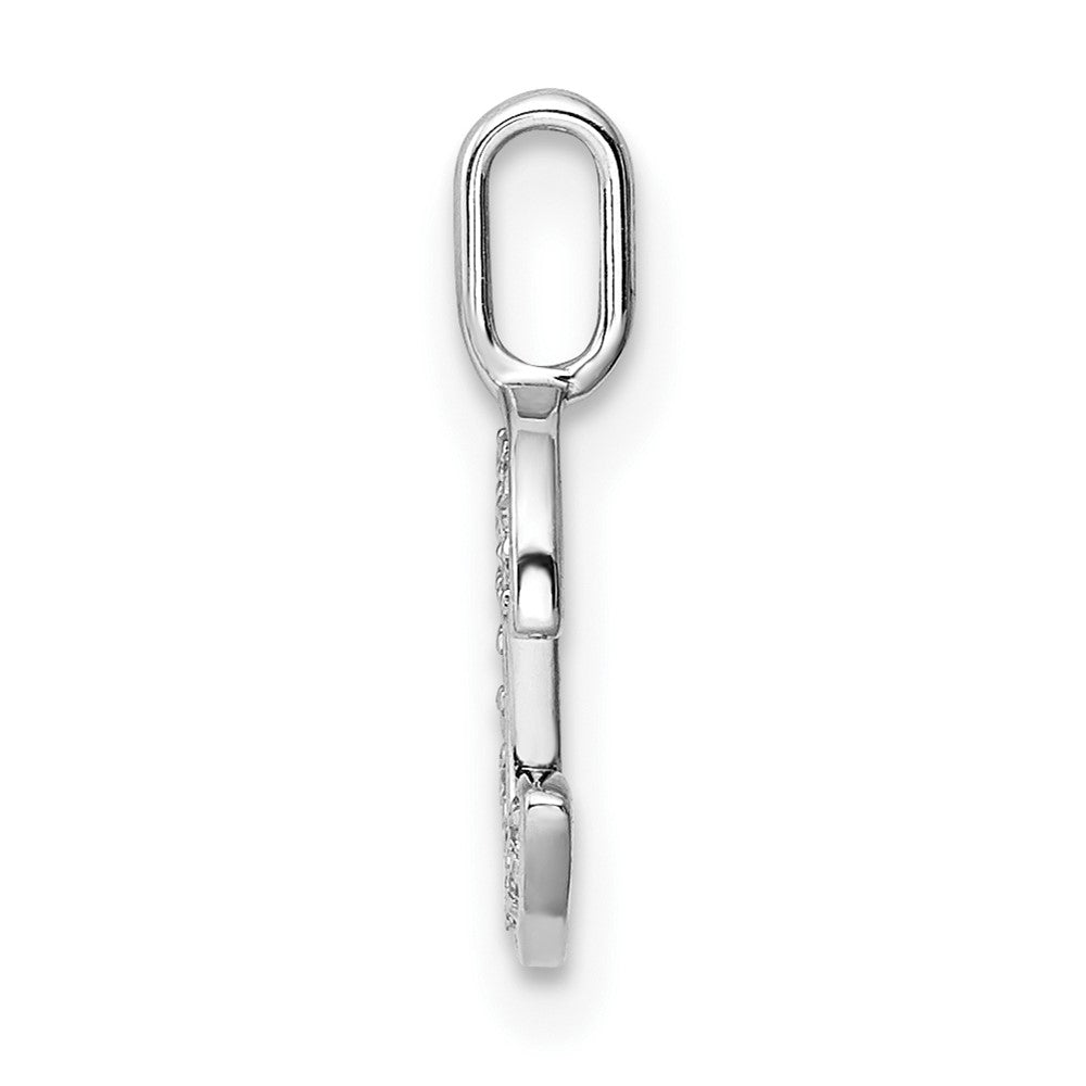 14K Weißgold Anhänger mit echtem Diamant, Initialbuchstabe C