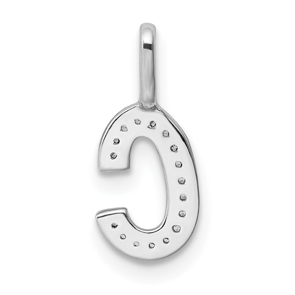 14K Weißgold Anhänger mit echtem Diamant, Initialbuchstabe C