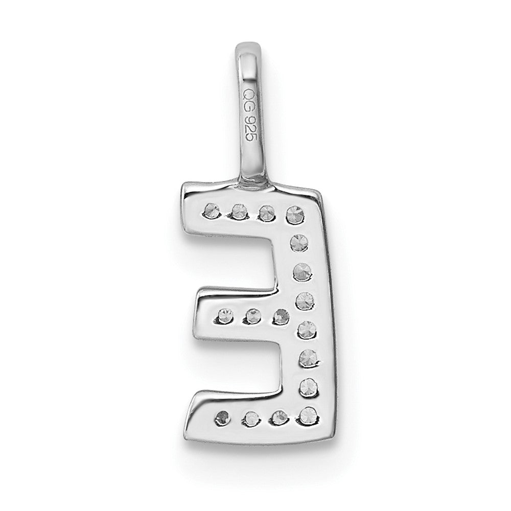 14K Weißgold Echtdiamant Buchstabe E Initialanhänger