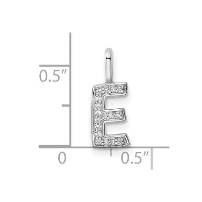 14K Weißgold Echtdiamant Buchstabe E Initialanhänger