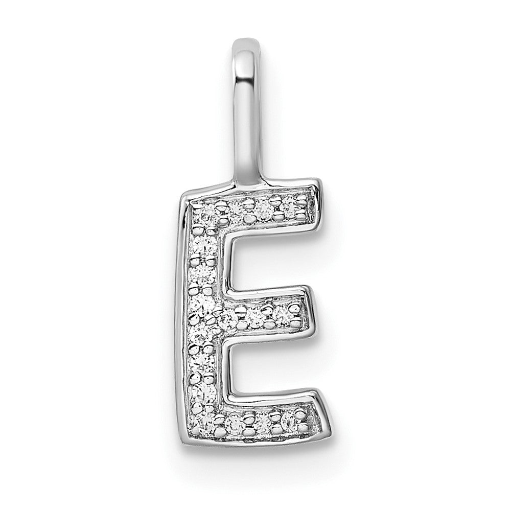 14K Weißgold Echtdiamant Buchstabe E Initialanhänger