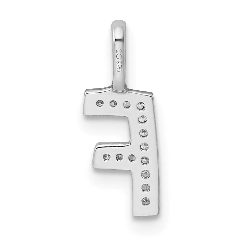 14K Weißgold Anhänger mit echtem Diamant-Initialbuchstaben "F