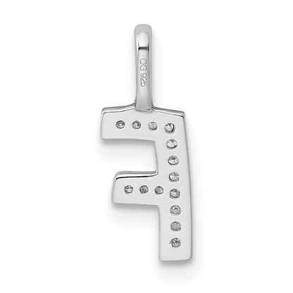 14K Weißgold Anhänger mit echtem Diamant-Initialbuchstaben "F