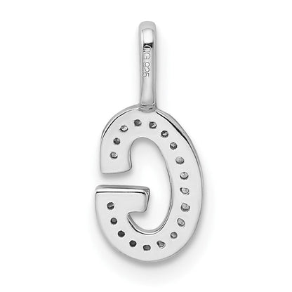 14K Weißgold Echter Diamant Buchstabe G Initial-Anhänger