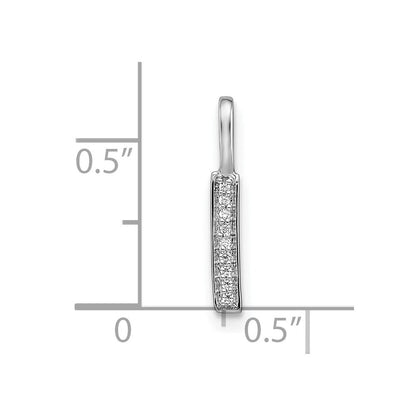 14K Weißgold Anhänger mit echtem Diamant-Buchstaben "I