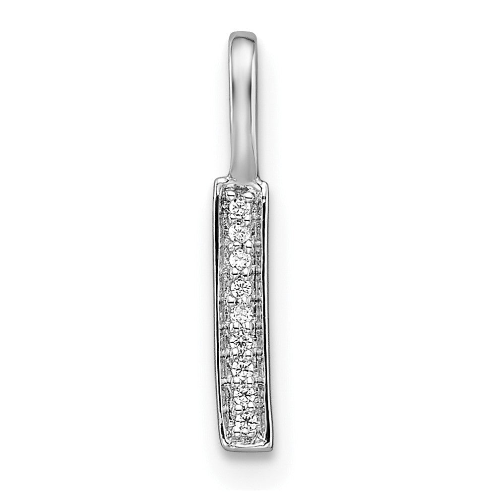 14K Weißgold Anhänger mit echtem Diamant-Buchstaben "I