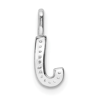 14K Weißgold Initial-Anhänger Buchstabe J mit echtem Diamant