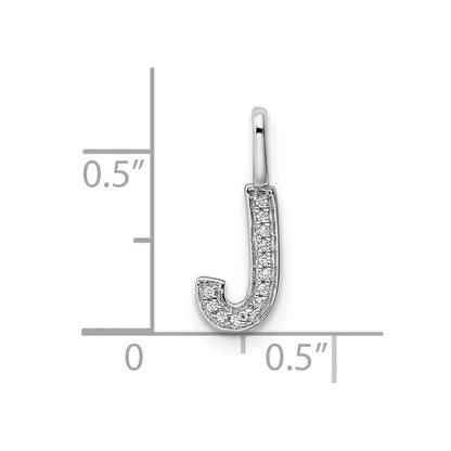 14K Weißgold Initial-Anhänger Buchstabe J mit echtem Diamant