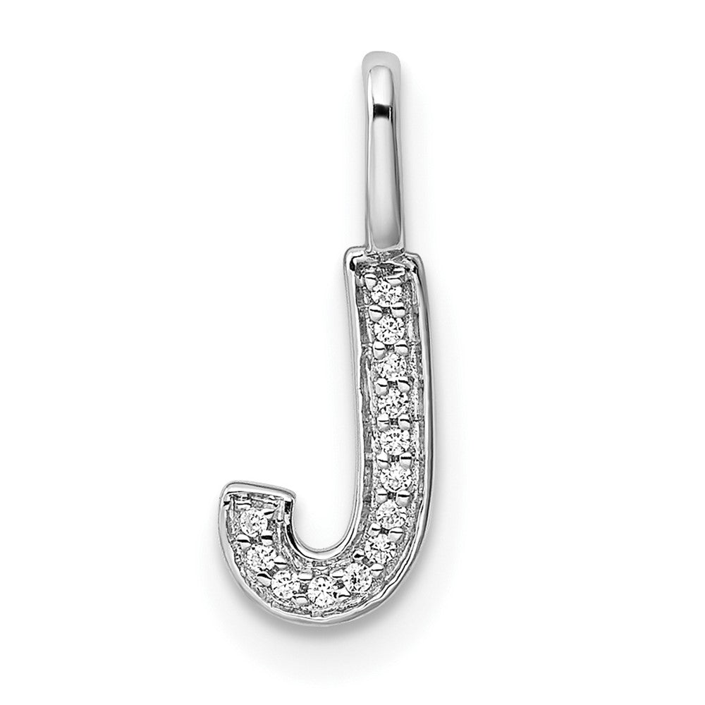 14K Weißgold Initial-Anhänger Buchstabe J mit echtem Diamant