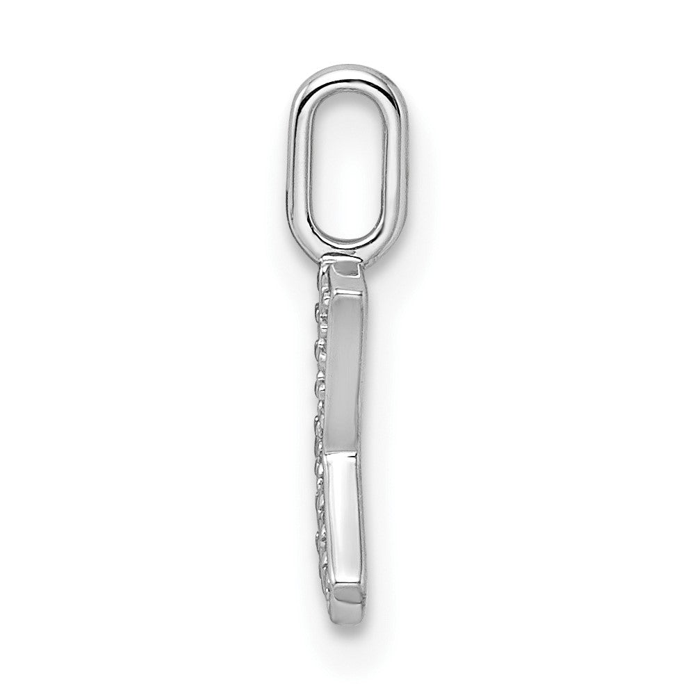14K Weißgold Anhänger mit echtem Diamant, Buchstabe K, Initiale