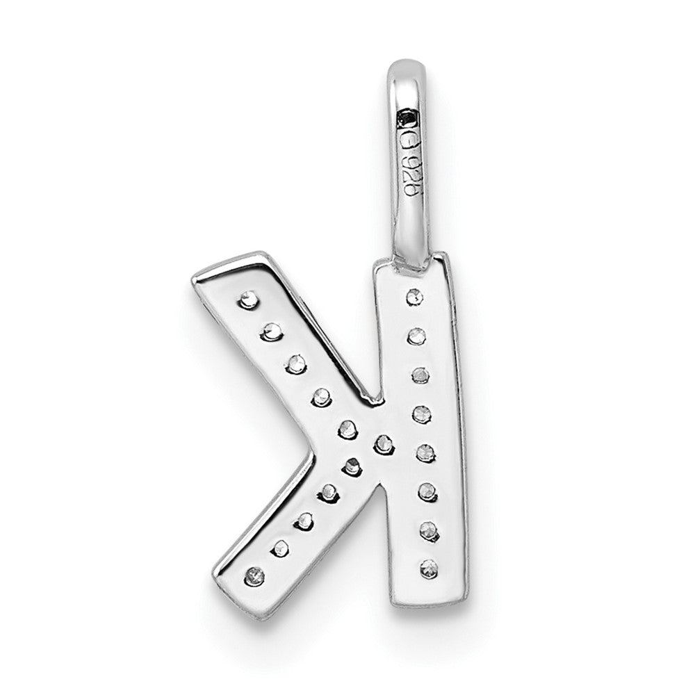 14K Weißgold Anhänger mit echtem Diamant, Buchstabe K, Initiale