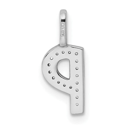 14K Weißgold Buchstaben-Anhänger „P" mit echten Diamanten
