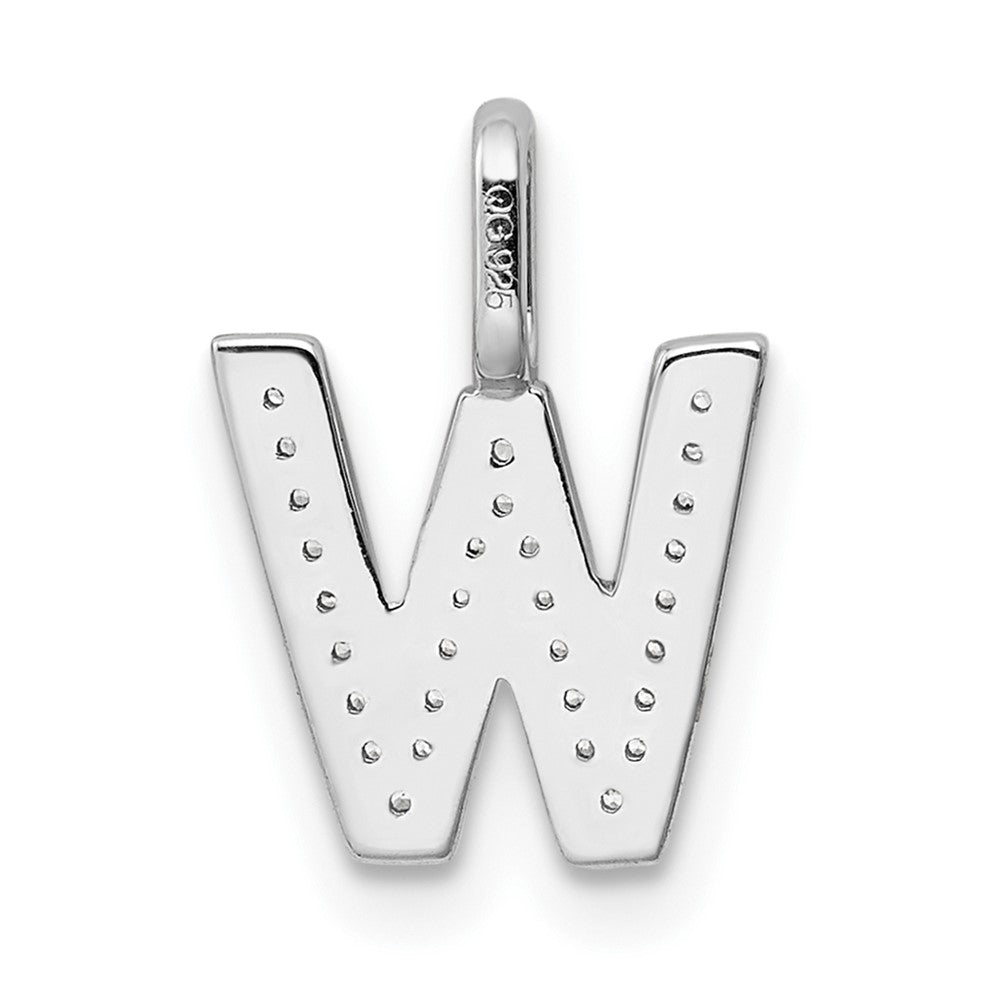 14K Weißgold Anhänger mit echtem Diamant-Buchstaben „W“