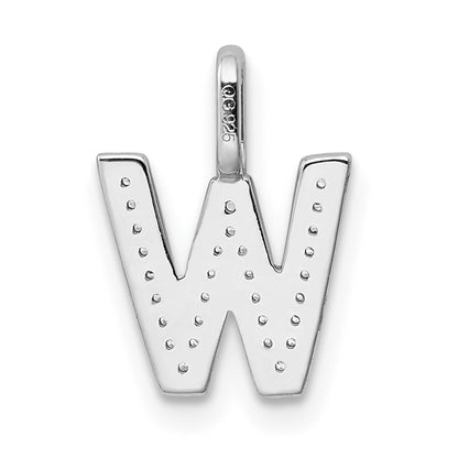 14K Weißgold Anhänger mit echtem Diamant-Buchstaben „W“