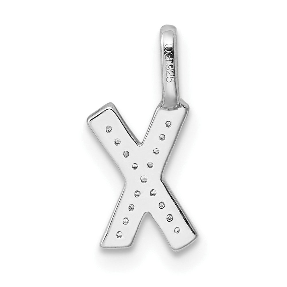 14K Weißgold Anhänger mit echtem Diamant-Buchstaben "X