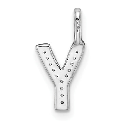 14K Weißgold Anhänger mit echtem Diamant-Buchstaben "Y