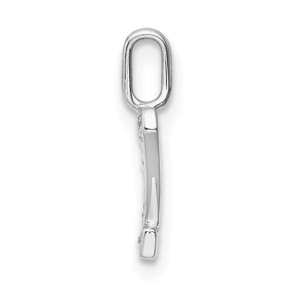 14K Weißgold Initial-Anhänger mit echtem Diamant, Buchstabe Z