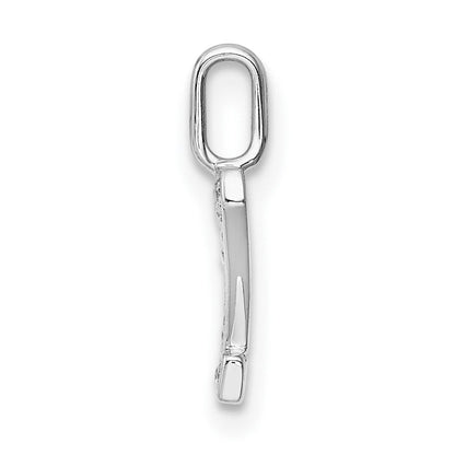 14K Weißgold Initial-Anhänger mit echtem Diamant, Buchstabe Z