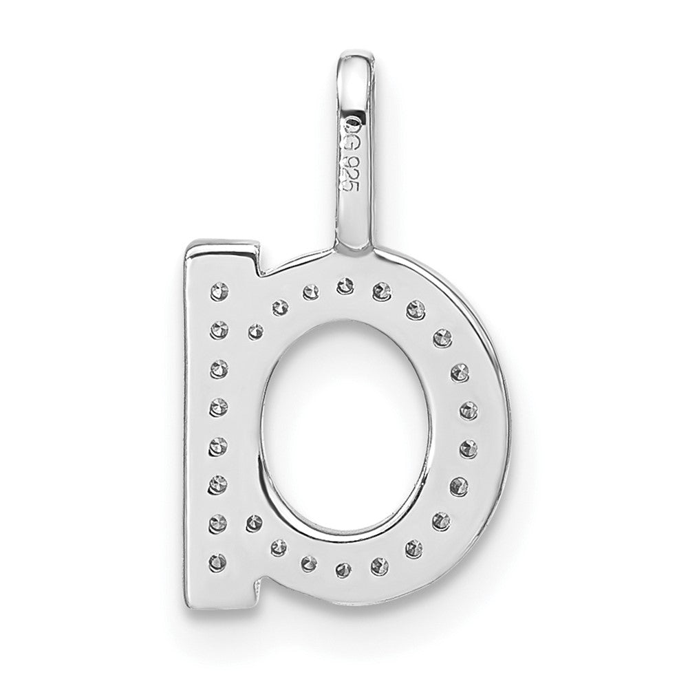 14K Weißgold Anhänger mit echtem Diamant, Initial-Kleinbuchstabe „a“