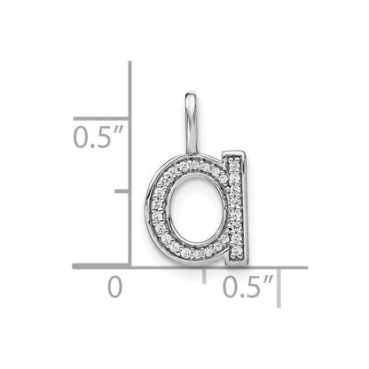 14K Weißgold Anhänger mit echtem Diamant, Initial-Kleinbuchstabe „a“