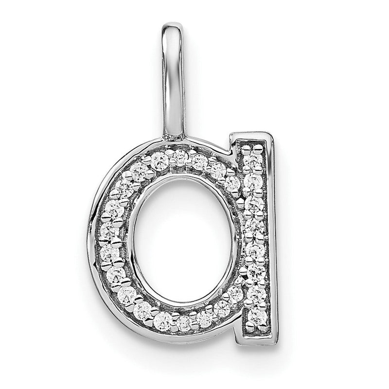 14K Weißgold Anhänger mit echtem Diamant, Initial-Kleinbuchstabe „a“