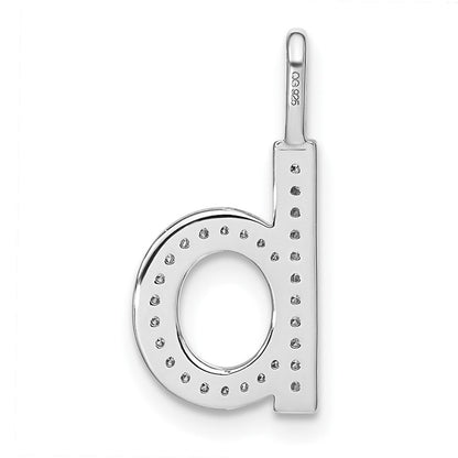 14K Weißgold Anhänger mit echtem Diamant, Initiale Kleinbuchstabe „b“