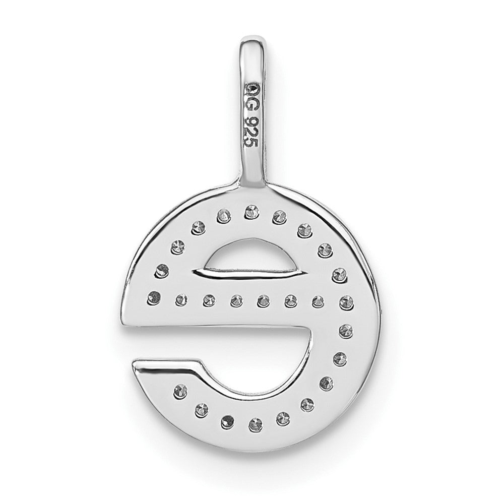 14K Weißgold Initial-Anhänger Kleinbuchstabe „E“ mit echtem Diamanten