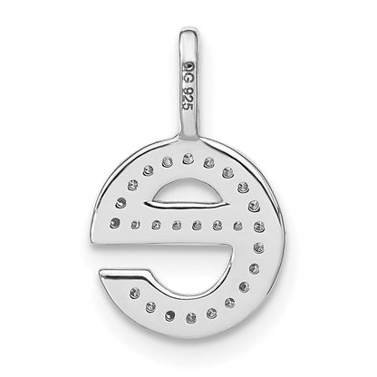 14K Weißgold Initial-Anhänger Kleinbuchstabe „E“ mit echtem Diamanten