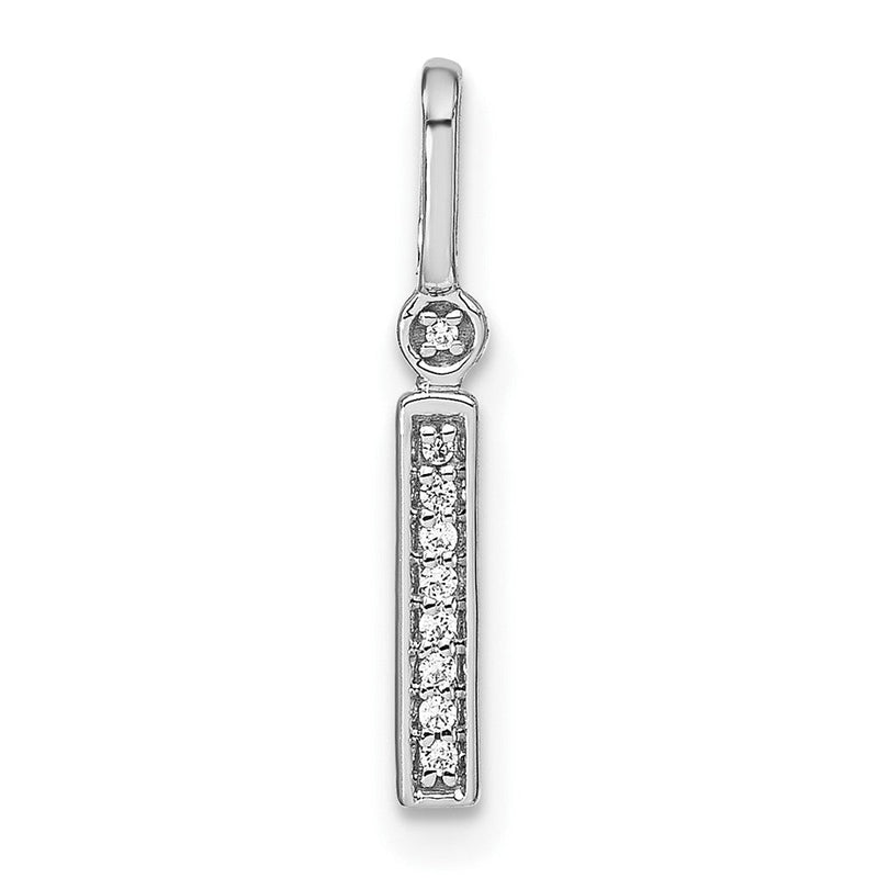 14K Weißgold Anhänger mit echtem Diamant, Initiale „i" in Kleinbuchstaben