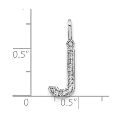 14K Weißgold Echtdiamant-Anhänger Kleinbuchstabe „j" Initiale