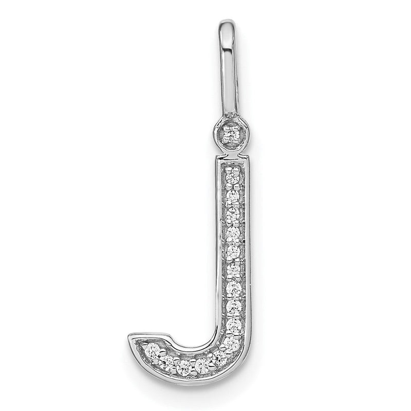 14K Weißgold Echtdiamant-Anhänger Kleinbuchstabe „j" Initiale