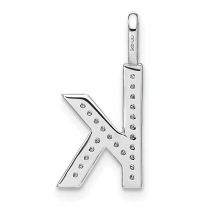 14K Weißgold Diamant-Anhänger mit Kleinbuchstaben-Initiale „k