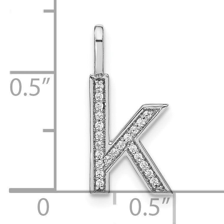 14K Weißgold Diamant-Anhänger mit Kleinbuchstaben-Initiale „k