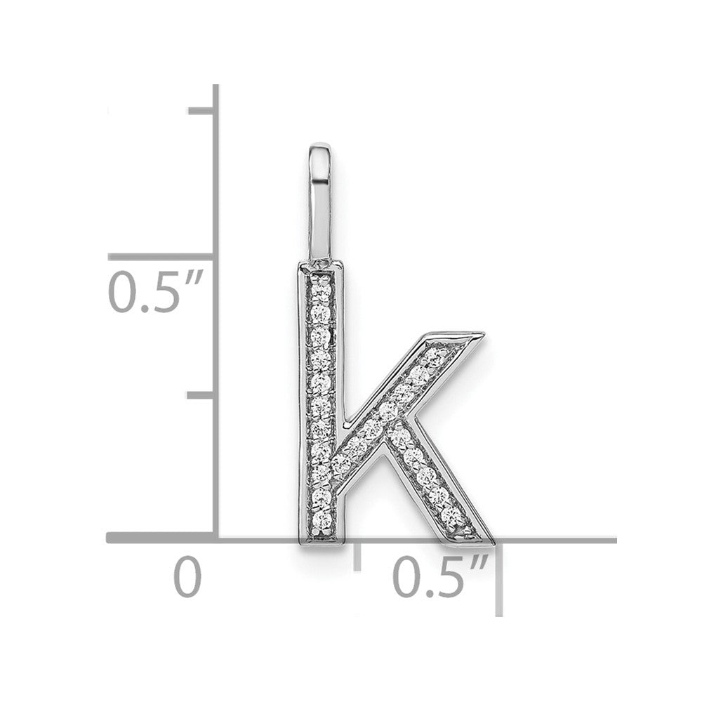 14K Weißgold Diamant-Anhänger mit Kleinbuchstaben-Initiale „k