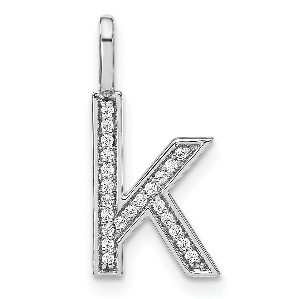 14K Weißgold Diamant-Anhänger mit Kleinbuchstaben-Initiale „k