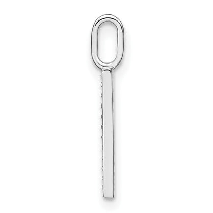 14K Weißgold Echter Diamant Kleinbuchstabe L Initial-Anhänger