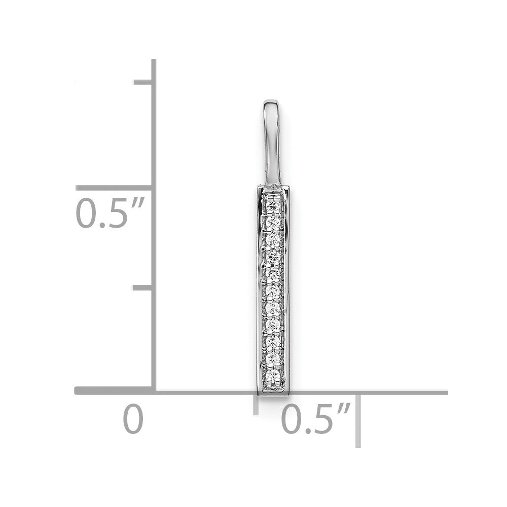 14K Weißgold Echter Diamant Kleinbuchstabe L Initial-Anhänger