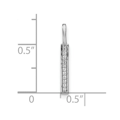 14K Weißgold Echter Diamant Kleinbuchstabe L Initial-Anhänger