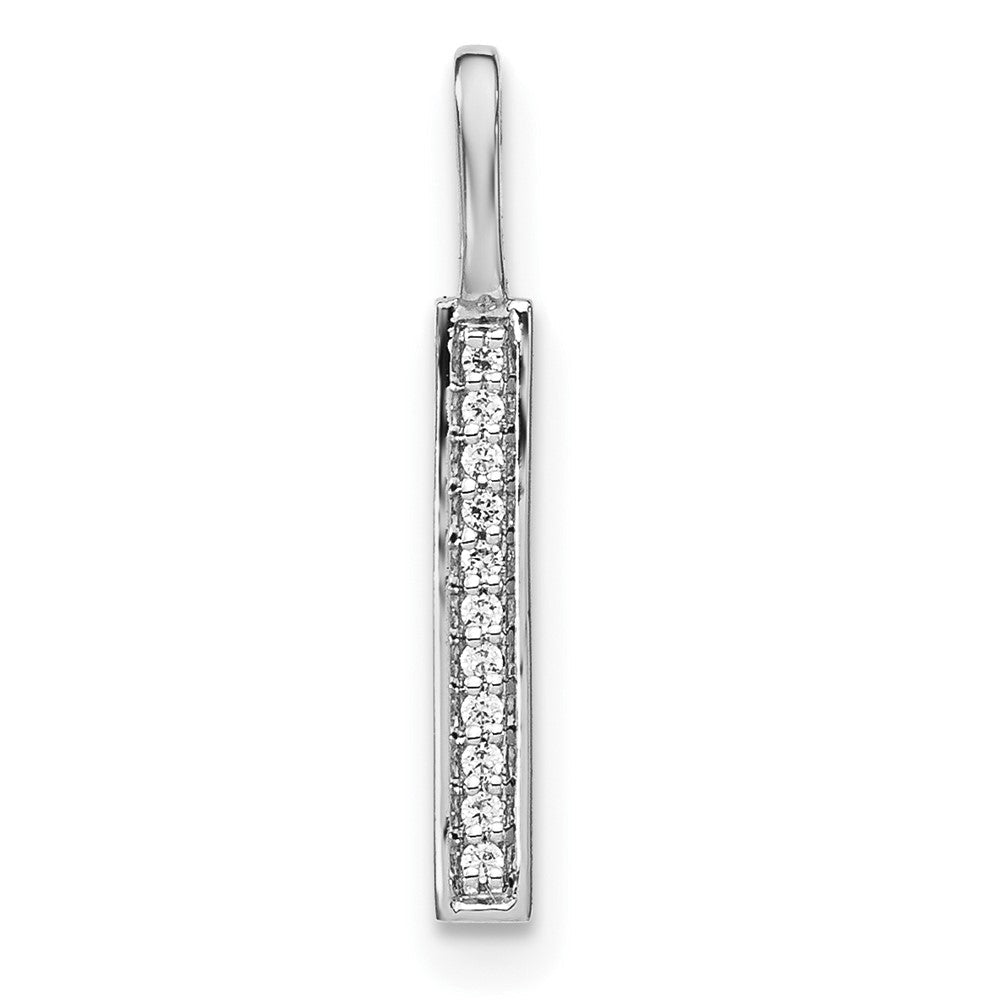 14K Weißgold Echter Diamant Kleinbuchstabe L Initial-Anhänger