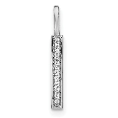 14K Weißgold Echter Diamant Kleinbuchstabe L Initial-Anhänger