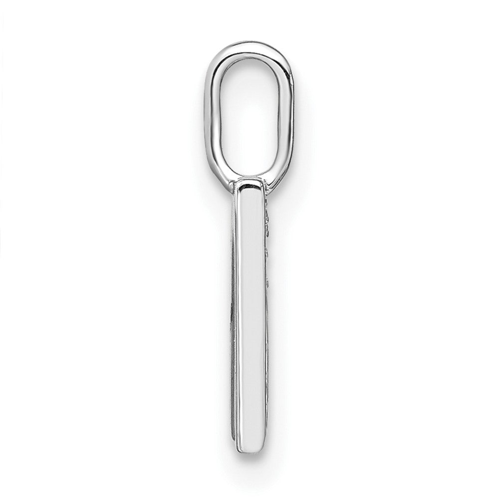 14K Weißgold Anhänger mit echtem Diamant, Initial-Kleinbuchstabe M