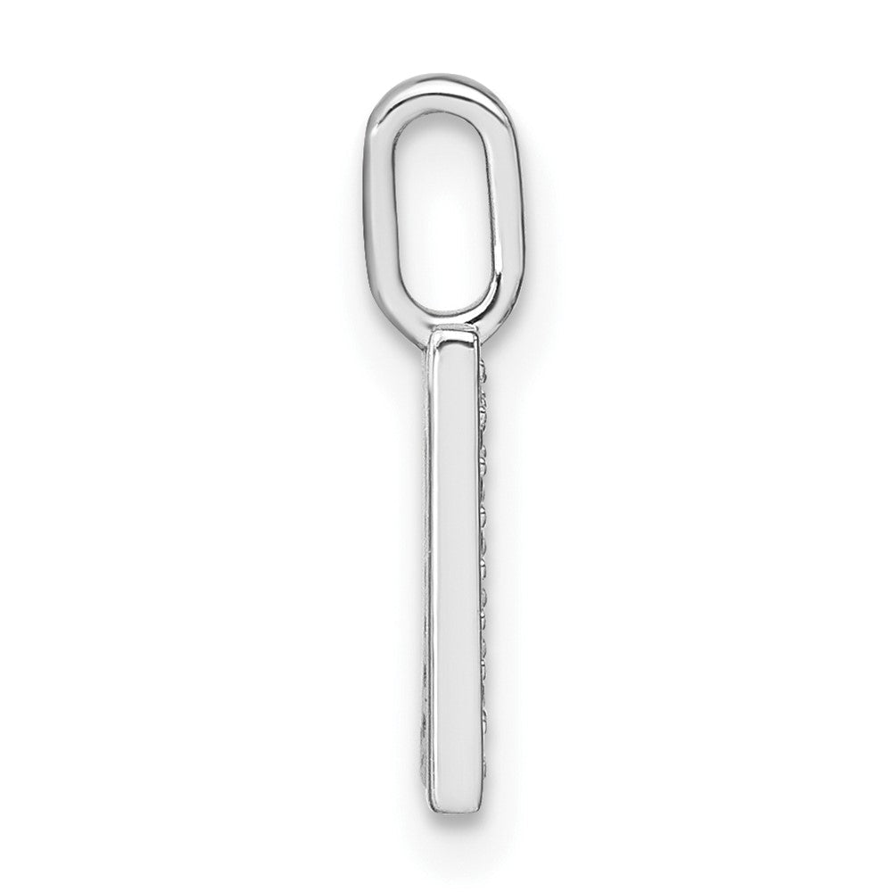 14K Weißgold Echter Diamant Kleinbuchstabe N Initial-Anhänger