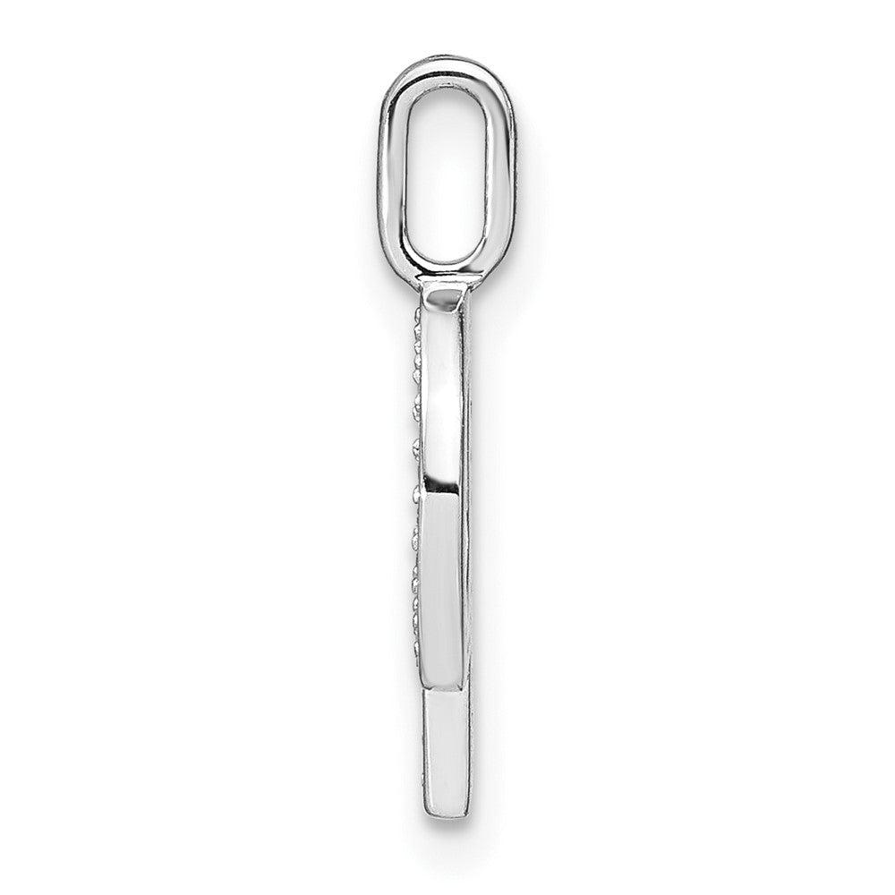 14K Weißgold Echt Diamant Kleinbuchstabe P Initial-Anhänger