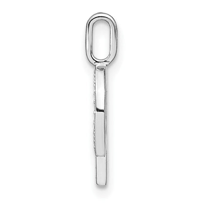 14K Weißgold Echt Diamant Kleinbuchstabe P Initial-Anhänger
